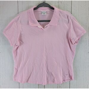 Columbia Size XL Womens Pink‎ Collared Short Sleeve Polo Cotton Top